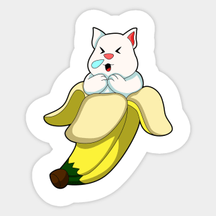 Cat with Banana Sticker